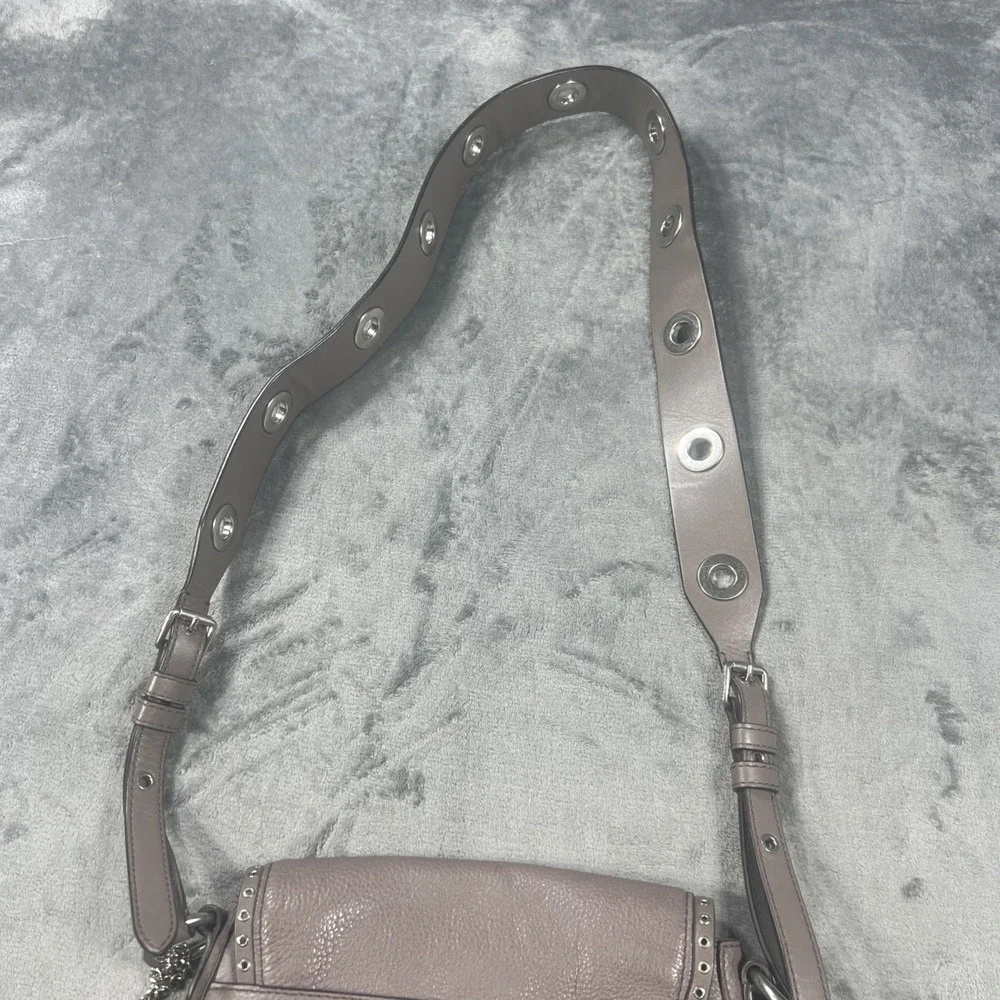 Michael Kors Saddle Bag Pebbled Leather Purse Retro Fringe Luxe Fashion Boho Y2K